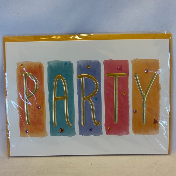 BURGOYNE Other - NWT BURGOYNE Party Greeting Card with Gold Foil Lettering - Multicolor 5X7